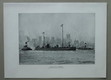 Marine / Handels U-Boot Unterseeboot / in Baltimore USA / 1914-1918 / 1920er Jahre / 1. Weltkrieg 1.WK WWI / Patriotik Kunst Druck